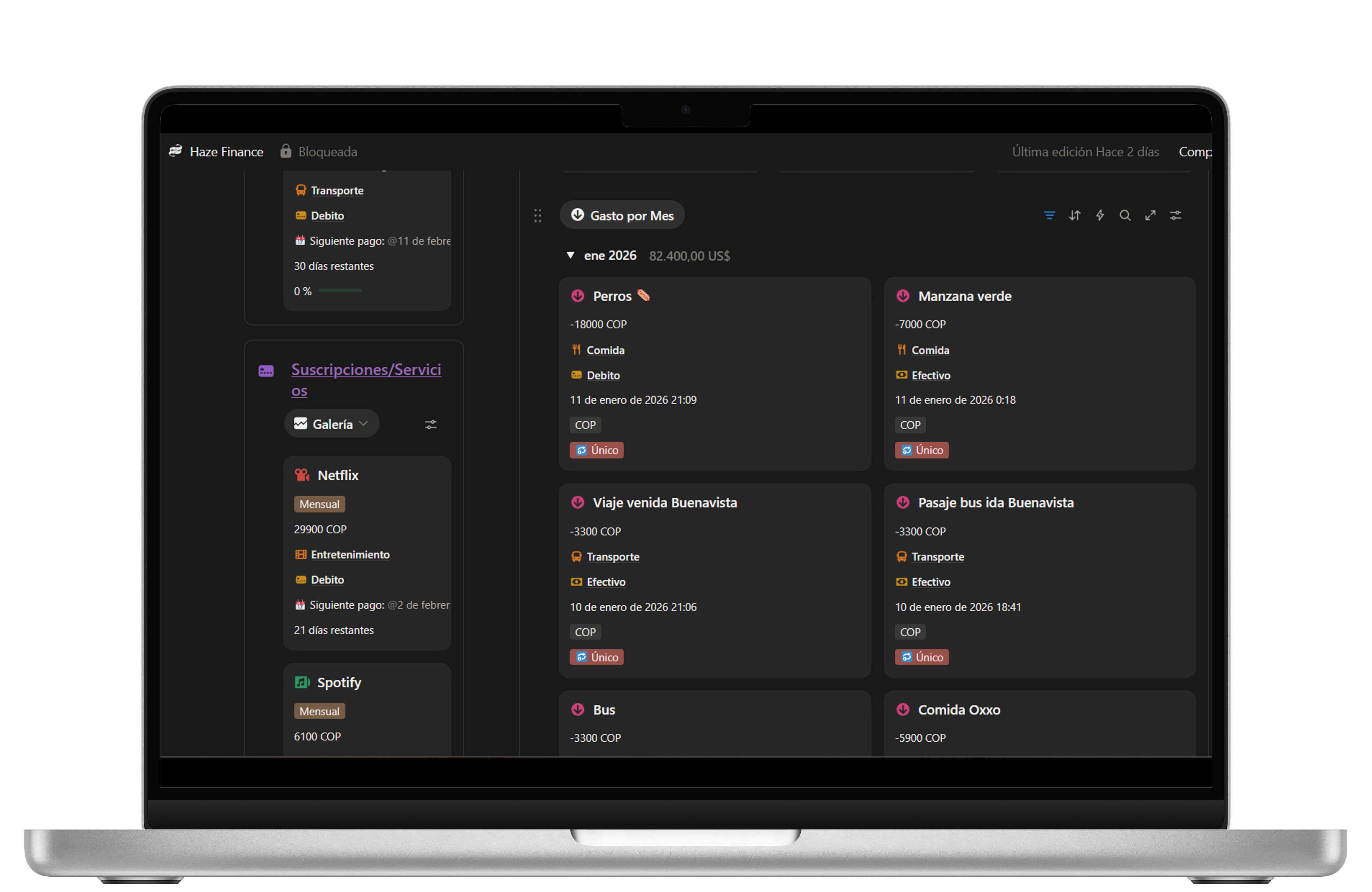 Gastos y Suscripciones